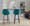 Dahlia 30" Contemporary Fixed-Height Barstool in Walnut Wood and Green Velvet with Gold Metal Accent and Round Black Footrest- Set of 2 — lifestyle photo 2