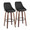 Diana bar stool in Walnut Wood, Black PU, Black Metal, coordinated set view, featuring swivel and wood frame