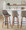 Diana bar stool in Walnut Wood, Brown PU, Black Metal, featuring swivel and wood frame