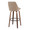Diana bar stool in Walnut Wood, Brown PU, Black Metal, back and side view, featuring swivel and wood frame