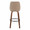 Diana bar stool in Walnut Wood, Brown PU, Black Metal, back view, featuring swivel and wood frame