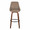 Diana bar stool in Walnut Wood, Brown PU, Black Metal, front view, featuring swivel and wood frame