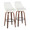 Diana 30" Contemporary Fixed-Height Barstool with Swivel in Walnut Wood and White Faux Leather with Round Black Metal Footrest- Set of 2 — pair view