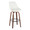 Diana 30" Contemporary Fixed-Height Barstool with Swivel in Walnut Wood and White Faux Leather with Round Black Metal Footrest- Set of 2 — product view