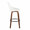 Diana 30" Contemporary Fixed-Height Barstool with Swivel in Walnut Wood and White Faux Leather with Round Black Metal Footrest- Set of 2 — side view