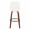 Diana 30" Contemporary Fixed-Height Barstool with Swivel in Walnut Wood and White Faux Leather with Round Black Metal Footrest- Set of 2 — back view