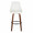 Diana 30" Contemporary Fixed-Height Barstool with Swivel in Walnut Wood and White Faux Leather with Round Black Metal Footrest- Set of 2 — front view