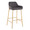 Daniella bar stool in Gold Metal, Charcoal Fabric, product view, featuring fabric design