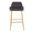 Daniella bar stool in Gold Metal, Charcoal Fabric, front view, featuring fabric design