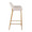 Daniella bar stool in Gold Metal, Cream Fabric, side view, featuring fabric design