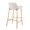 Daniella bar stool in Gold Metal, Cream Fabric, back and side view, featuring fabric design