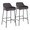 Daniella bar stool in Black Metal, Charcoal Fabric, coordinated set view, featuring fabric design