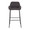 Daniella bar stool in Black Metal, Charcoal Fabric, front view, featuring fabric design