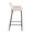 Daniella bar stool in Black Metal, Cream Fabric, side view, featuring fabric design