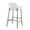 Daniella Industrial Fixed-Height Bar Stool in Black Metal and Cream Fabric- Set of 2 — rear three-quarter view