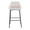 Daniella Industrial Fixed-Height Bar Stool in Black Metal and Cream Fabric- Set of 2 — front view