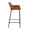 Daniella Industrial Fixed-Height Bar Stool in Black Metal and Camel Faux Leather- Set of 2 — side view