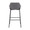 Daniella Industrial Fixed-Height Bar Stool in Black Metal and Grey Faux Leather- Set of 2 — back view
