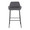 Daniella Industrial Fixed-Height Bar Stool in Black Metal and Grey Faux Leather- Set of 2 — front view