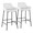 Daniella bar stool in Black Metal, White PU, coordinated set view, featuring faux leather design and leather design