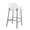 Daniella bar stool in Black Metal, White PU, back and side view, featuring faux leather design and leather design