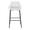 Daniella bar stool in Black Metal, White PU, front view, featuring faux leather design and leather design