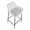 Daniella bar stool in Black Metal, White PU, top view, featuring faux leather design and leather design
