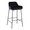 Daniella Industrial Fixed-Height Bar Stool in Black Metal and Black Velvet- Set of 2 — product view