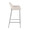 Daniella bar stool in Chrome Metal, Cream Fabric, side view, featuring fabric design