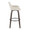 Daniella 30" Contemporary Fixed-Height Barstool with Swivel in Walnut Glazed Wood and Cream Fabric with Round Black Metal Footrest- Set of 2 — side view