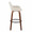 Daniella 30" Contemporary Fixed-Height Barstool with Swivel in Walnut Wood and Cream Fabric with Round Black Metal Footrest- Set of 2 — side view