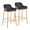 Daniella 30" Contemporary/Glam Fixed-Height Barstool in Gold Metal and Black Faux Leather- Set of 2 — pair view