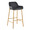 Daniella 30" Contemporary/Glam Fixed-Height Barstool in Gold Metal and Black Faux Leather- Set of 2 — product view