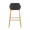 Daniella 30" Contemporary/Glam Fixed-Height Barstool in Gold Metal and Black Faux Leather- Set of 2 — back view