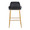Daniella 30" Contemporary/Glam Fixed-Height Barstool in Gold Metal and Black Faux Leather- Set of 2 — front view
