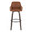 Daniella 30" Contemporary Fixed-Height Barstool with Swivel in Walnut Glazed Wood and Camel Faux Leather with Round Black Metal Footrest- Set of 2 — front view