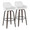 Daniella 30" Contemporary Fixed-Height Barstool with Swivel in Walnut Glazed Wood and White Faux Leather with Round Black Metal Footrest- Set of 2 — pair view