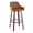 Daniella 30" Contemporary Fixed-Height Barstool with Swivel in Walnut Wood and Camel Faux Leather with Round Black Metal Footrest- Set of 2 — product view