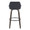 Daniella 30" Contemporary Fixed-Height Barstool with Swivel in Walnut Glazed Wood and Black Velvet with Round Black Metal Footrest- Set of 2 — back view