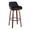Daniella 30" Contemporary Fixed-Height Barstool with Swivel in Walnut Wood and Black Velvet with Round Black Metal Footrest- Set of 2 — product view
