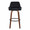 Daniella 30" Contemporary Fixed-Height Barstool with Swivel in Walnut Wood and Black Velvet with Round Black Metal Footrest- Set of 2 — front view