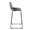 Duke bar stool in Black Metal, Grey PU, side view, featuring metal footrest