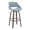 Fabrizzi bar stool in Walnut Glazed Wood, Blue Noise Fabric, Black Metal, product view, featuring swivel and wood frame