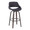Fabrico 30" Mid-Century Modern Fixed-Height Barstool with Swivel in Walnut Glazed Wood and Charcoal Fabric with Round Black Metal Footrest- Set of 2 — product view