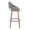 Fabrico 30" Mid-Century Modern Fixed-Height Barstool with Swivel in Light Grey Wood and Grey Noise Fabric with Round Black Metal Footrest- Set of 2 — side view