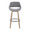 Fabrico 30" Mid-Century Modern Fixed-Height Barstool with Swivel in Light Grey Wood and Grey Noise Fabric with Round Black Metal Footrest- Set of 2 — front view