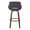 Fabrizzi bar stool in Walnut Wood, Charcoal Fabric, Black Metal, back view, featuring swivel and wood frame