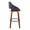 Fabrico 30" Mid-Century Modern Fixed-Height Barstool with Swivel in Walnut Wood and Charcoal Fabric with Round Black Metal Footrest- Set of 2 — side view
