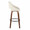 Fabrizzi bar stool in Walnut Wood, Cream Noise Fabric, Black Metal, side view, featuring swivel and wood frame