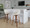 Fabrizzi bar stool in Walnut Wood, Cream Noise Fabric, Black Metal, featuring swivel and wood frame